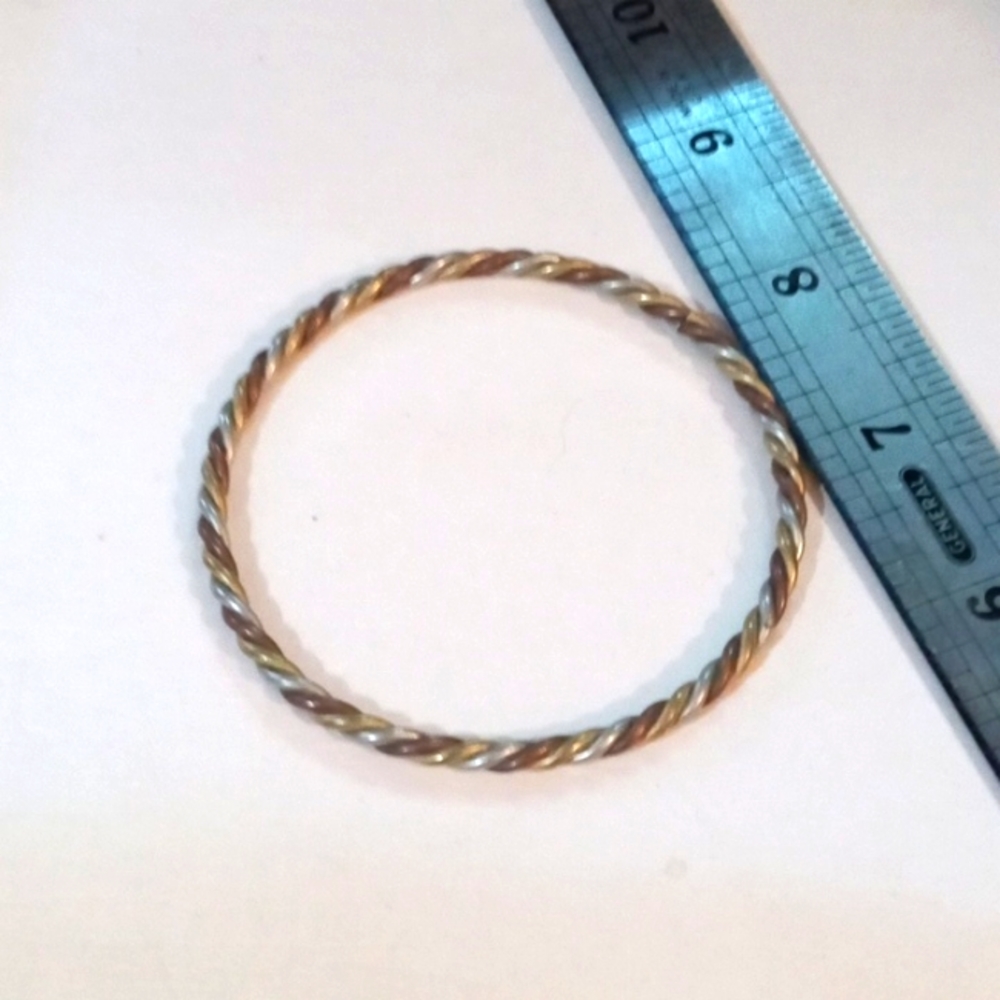 Twisted copper bangle bracelet